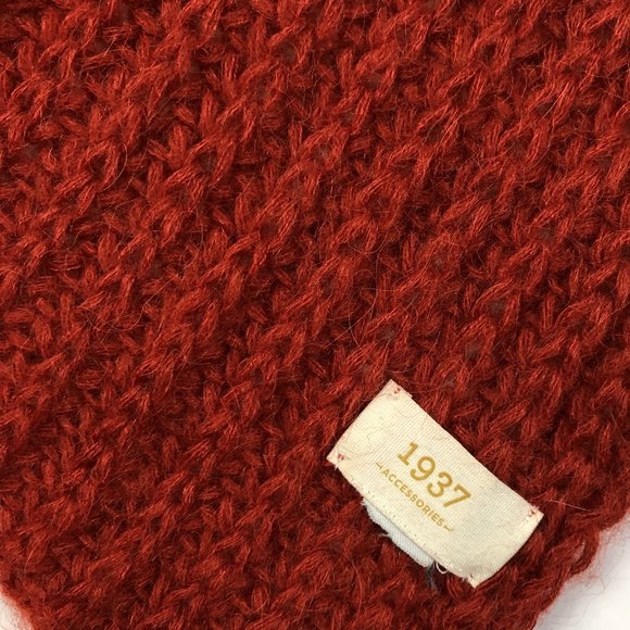 Madewell 1937 Red Orange Cozy Knit Long Scarf - Picture 2 of 3